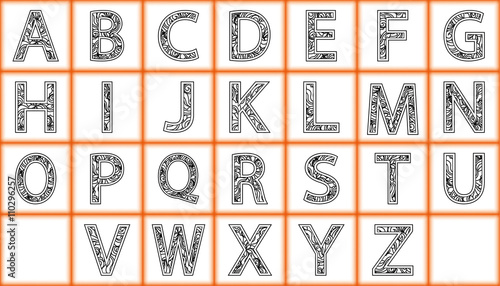 Alphabet set of colorful letters. Education, children