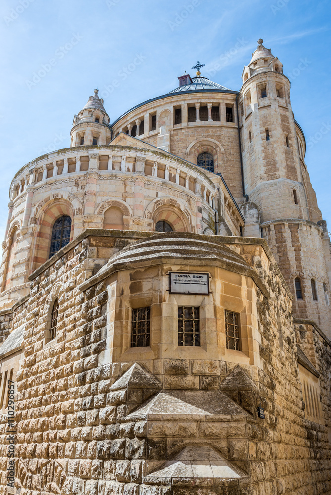 Dormition Abbey on Mount Zion in Jerusalem, Israel