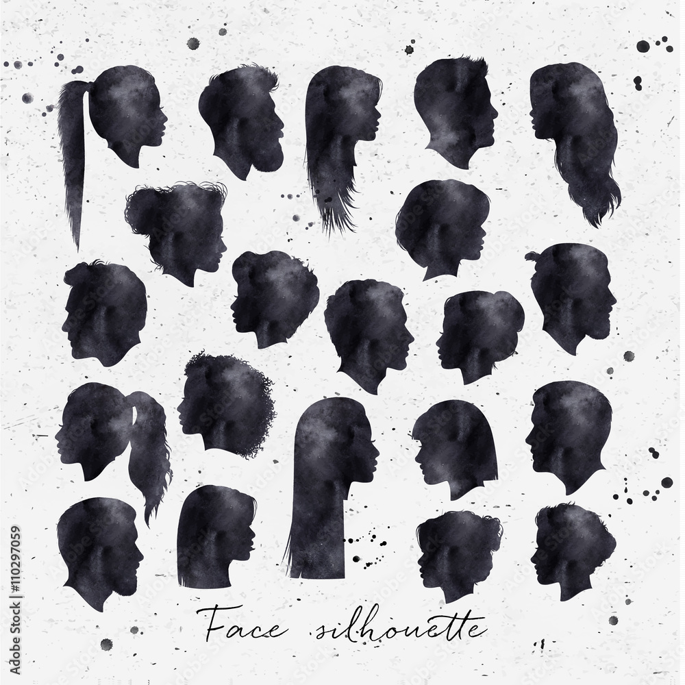 Face silhouettes color