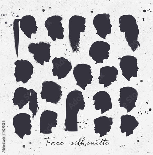Face silhouettes color