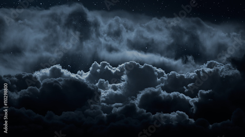 Above the clouds at night photo