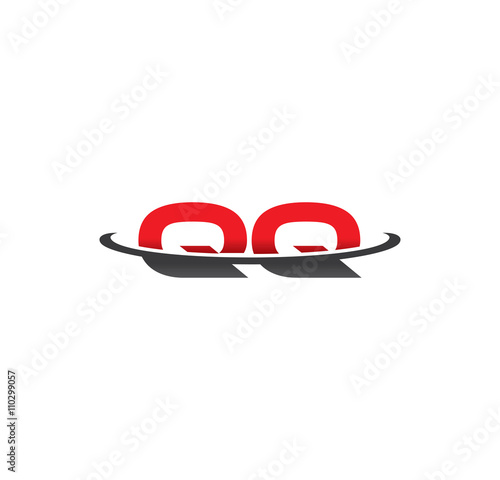qq alphabet with swoosh grey and red