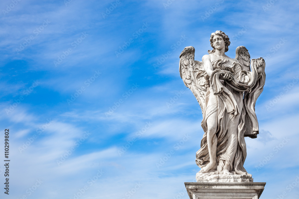 Angel statue by Bernini along Sant'Angelo bridge in Rome
