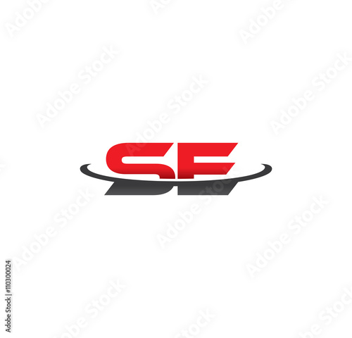 se alphabet with swoosh grey and red
