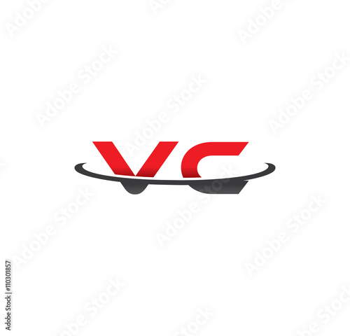vc alphabet with swoosh grey and red