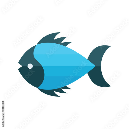 Sea Fish Vector Blue color