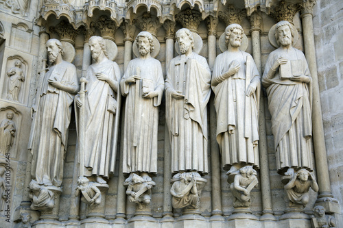 Details from Notre Dame cathedral in Paris, France