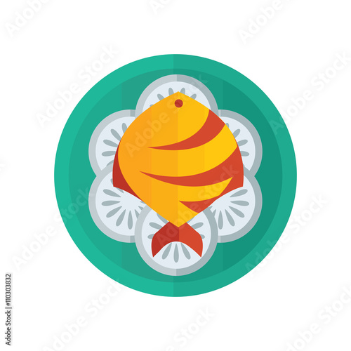 yellow fish salad vector design