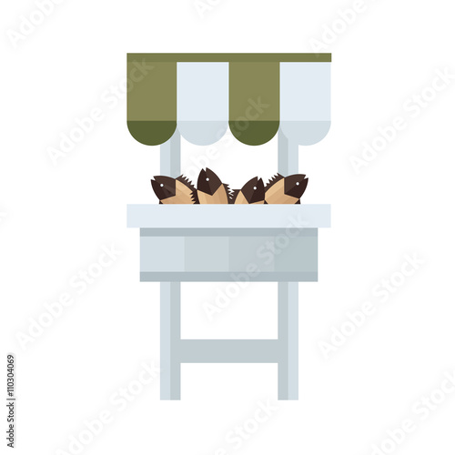 Fresh Brown Fish in Market Vector