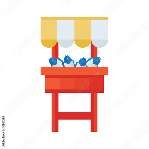 Fresh Fish in Market Vector