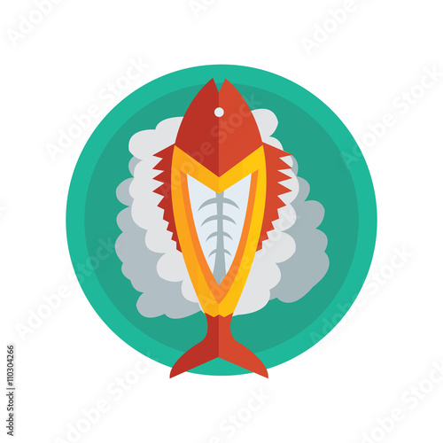 yellow fish salad vector food