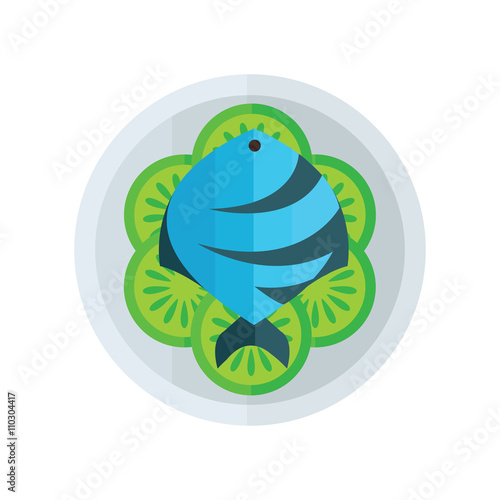 blue fish salad vector design