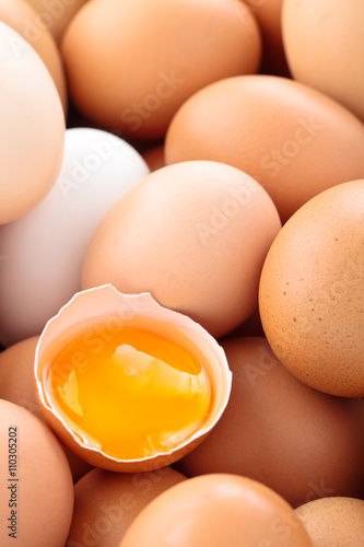 Fresh eggs background.