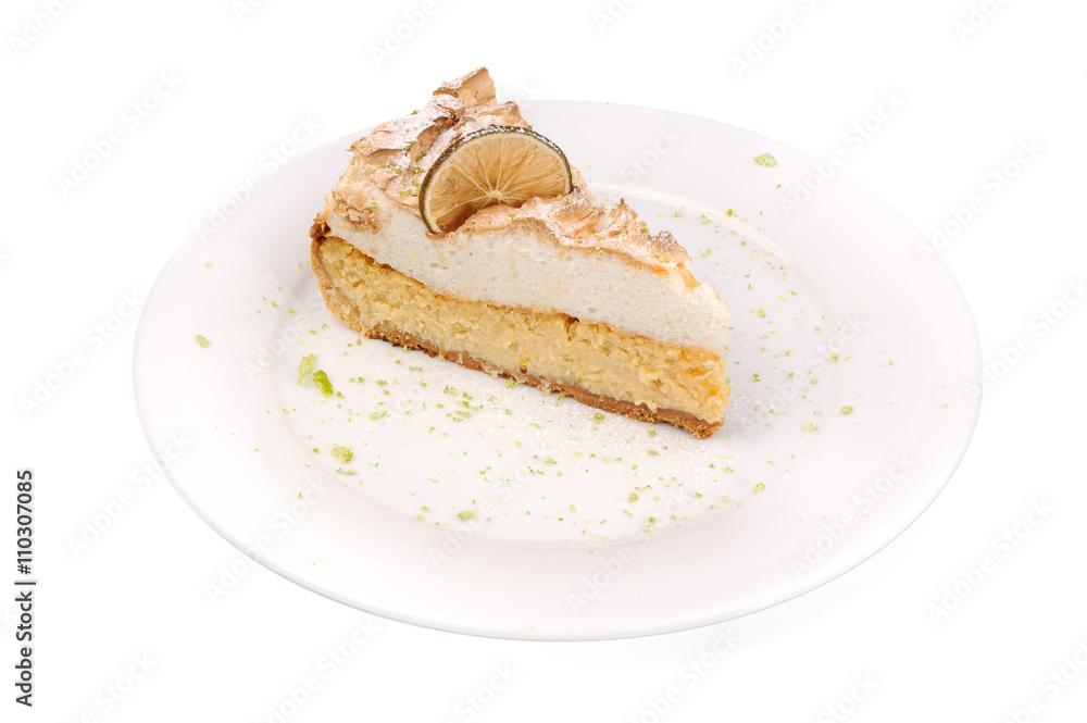 slice of lemon cake isolated in white slice of lemon cake isolated in white