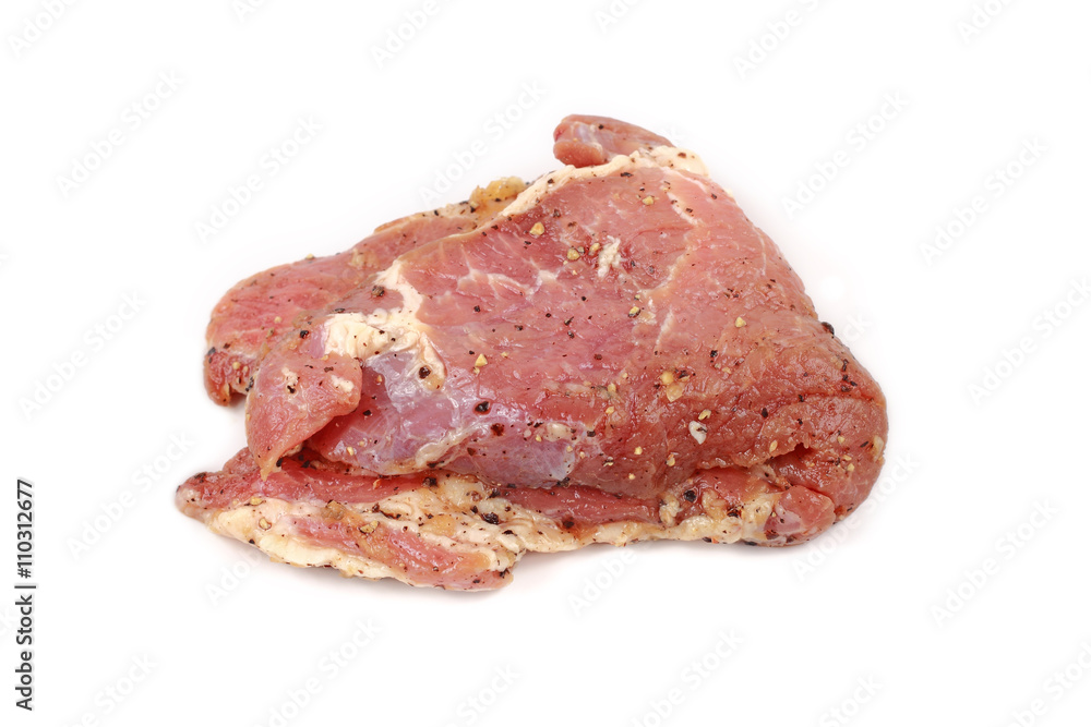 Chunk of meat isolated on white Chunk of meat isolated on white