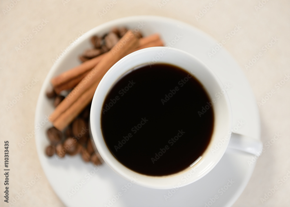 Cup of coffee with cinnamon Cup of coffee with cinnamon