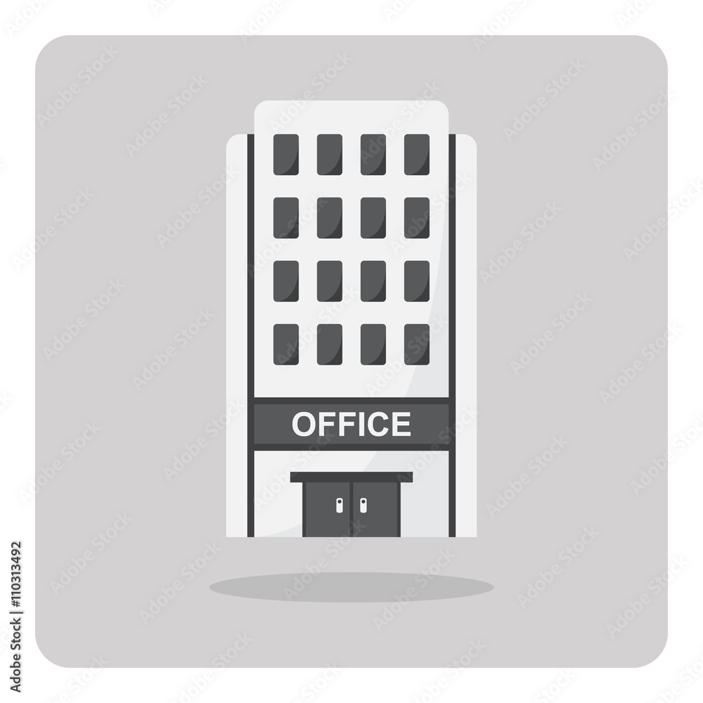 Vector of flat icon, Office building on isolated background Vector of flat icon, Office building on isolated background