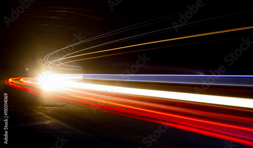 light trails in tunnel © Todorov