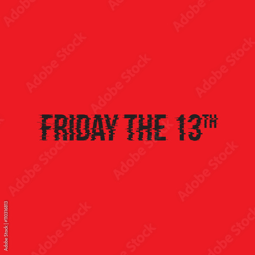 Friday the 13th, vector illustration. Typography design