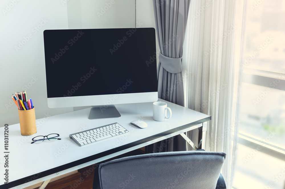 Blank computer desktop with keyboard, diary and other accesories Blank computer desktop with keyboard, diary and other accesories