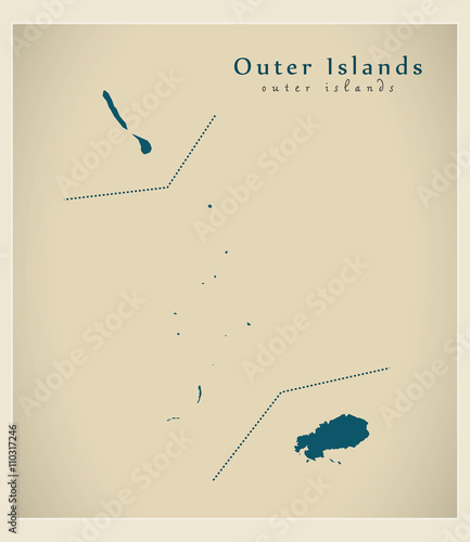 Modern Map - Outer Islands of Mauritius overview MU photo