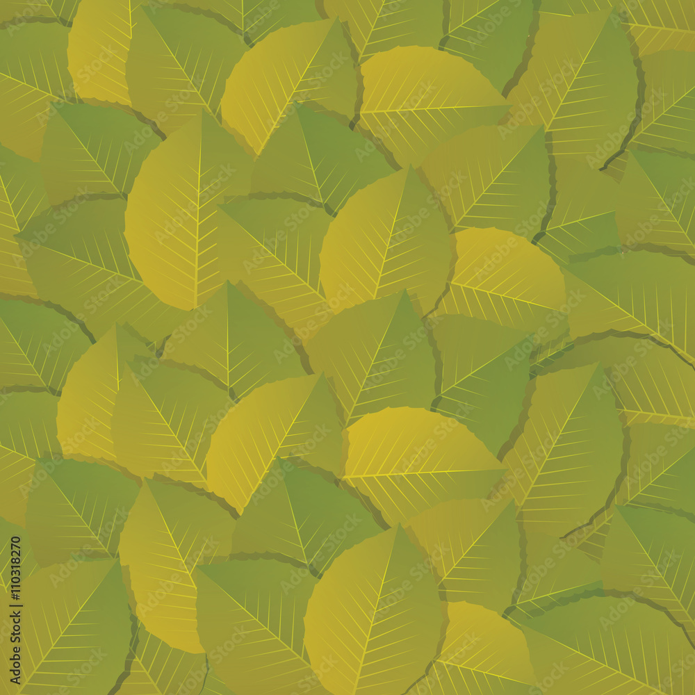 Green Leafs. Vector illustration and Background.