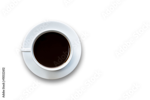 Close up white coffee cup isolated on white