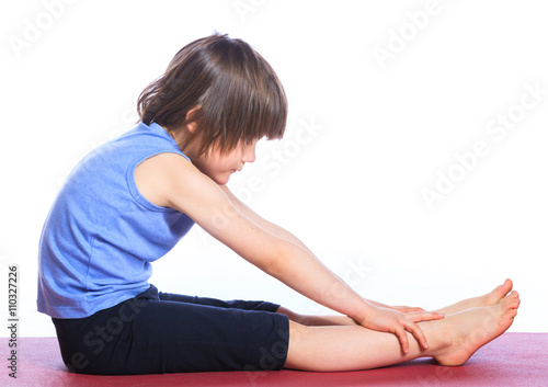 Boy practice yoga