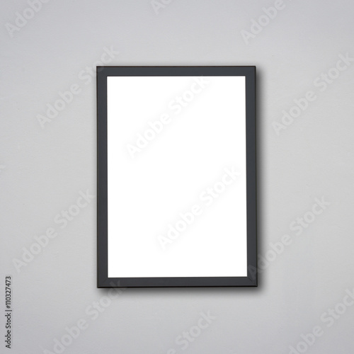 Blank of wooden photo frame isolated on grey