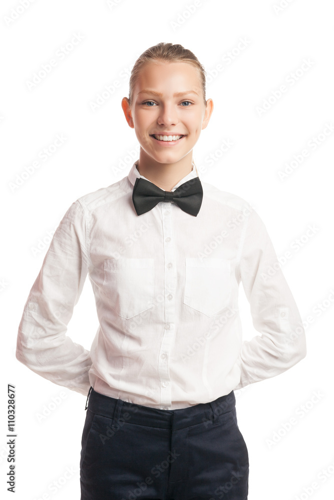 Portrait of smiling young waitress Portrait of smiling young waitress