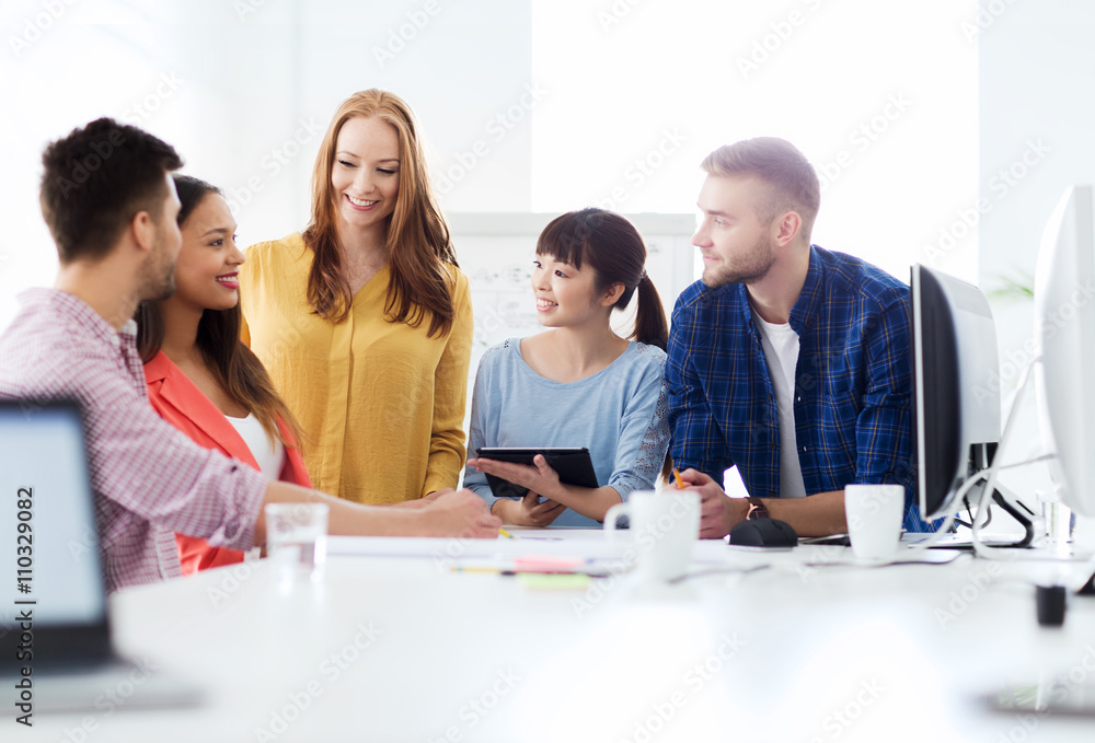 happy creative team or students working at office happy creative team or students working at office
