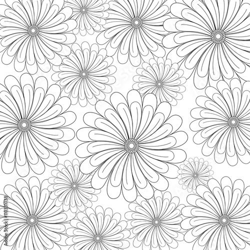 Floral design. Doodle illustration. white background