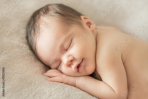 infant, newborn, sleeping, child, hat