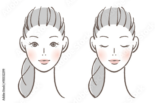 女性　顔