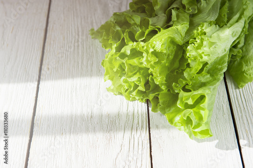 lettuce salad on a wood
