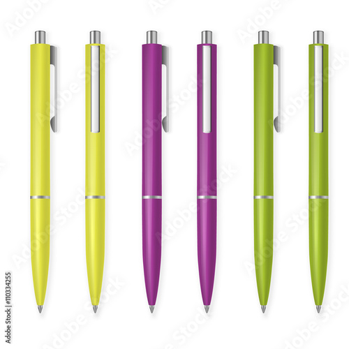 Set of vector pens. 