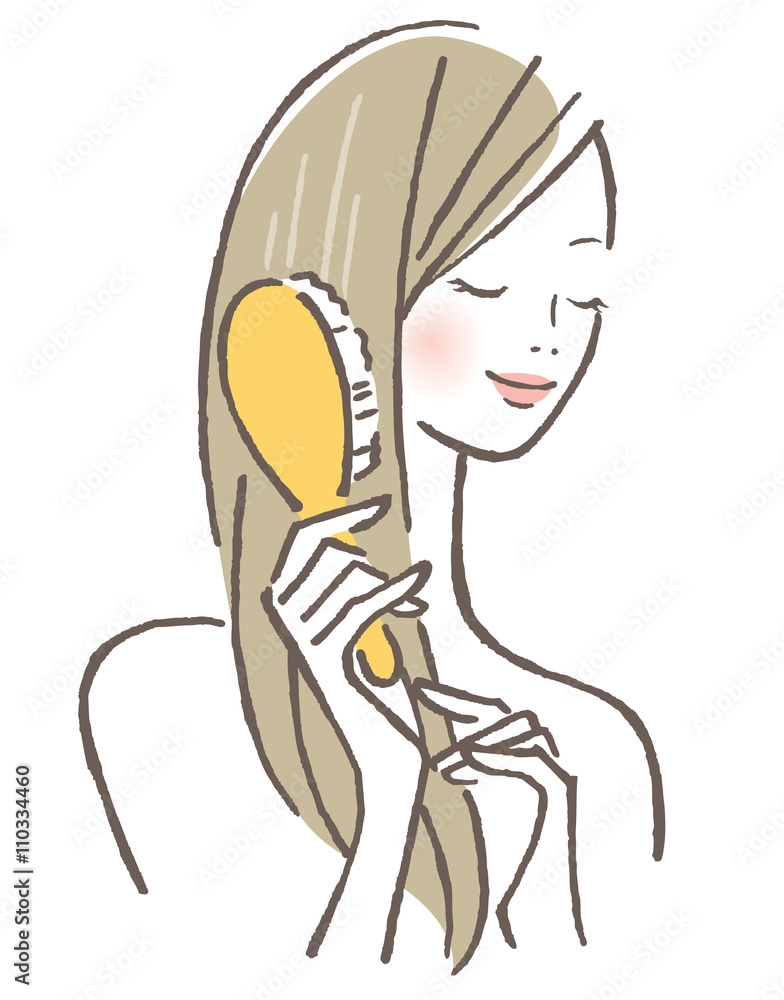 女性　ブラッシング