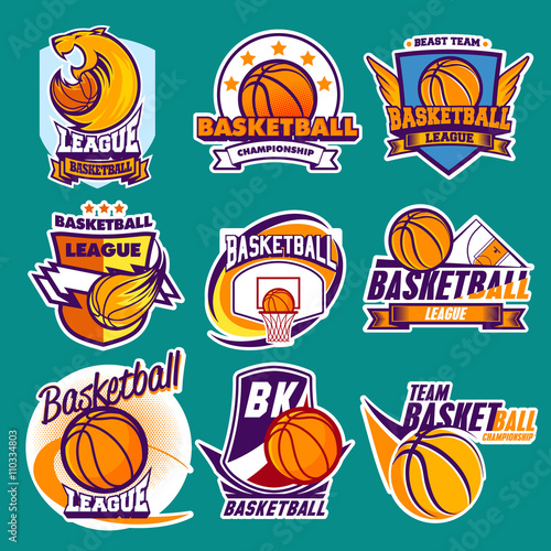 basketball labels and stickers