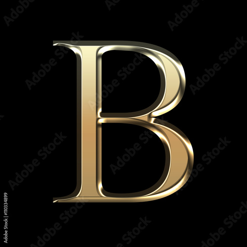 Obraz na płótnie Golden matte letter B, jewellery font collection.