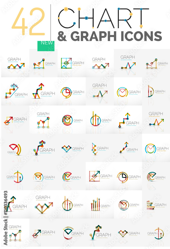 Naklejka premium Collection of chart logos