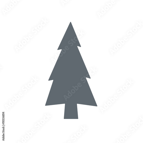 Evergreen conifer  pine tree flat stylized icon photo