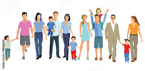 Familien, Kinder, Paare