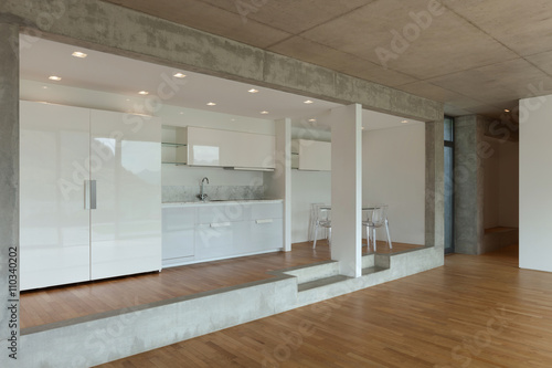 modern kitchen of concrete apartment