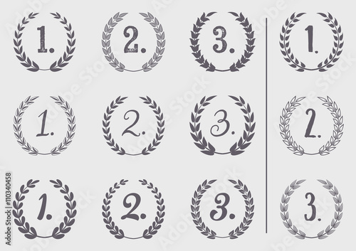 Vector laurel wreaths collection