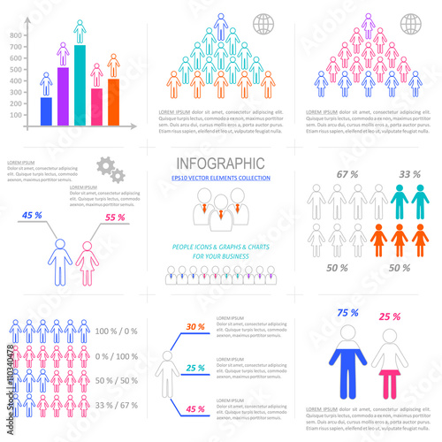 Vector infographic people icons collection