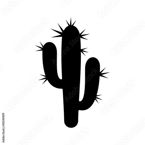 Black cactus plant silhouette photo