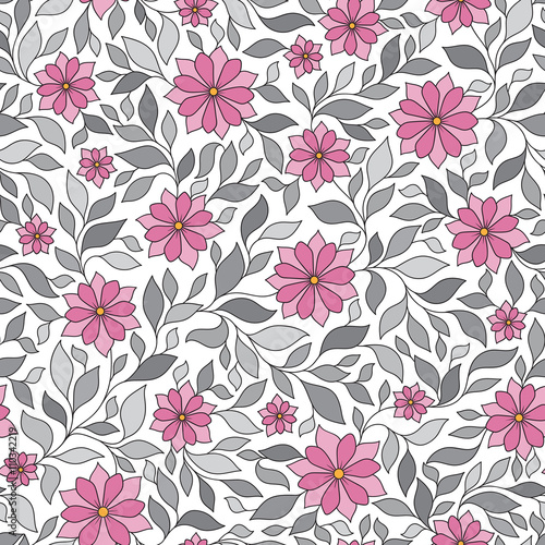 Wallpaper Mural Vector illustration of seamless pattern with abstract flowers Torontodigital.ca
