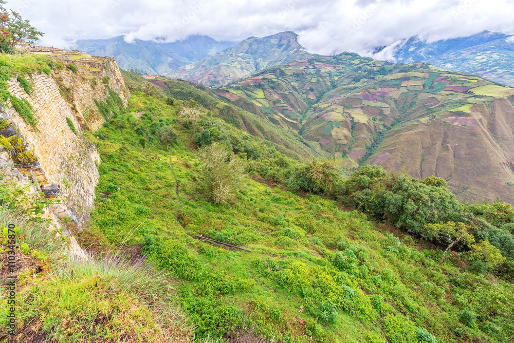 Fototapeta premium Kuelap Wall and Landscape