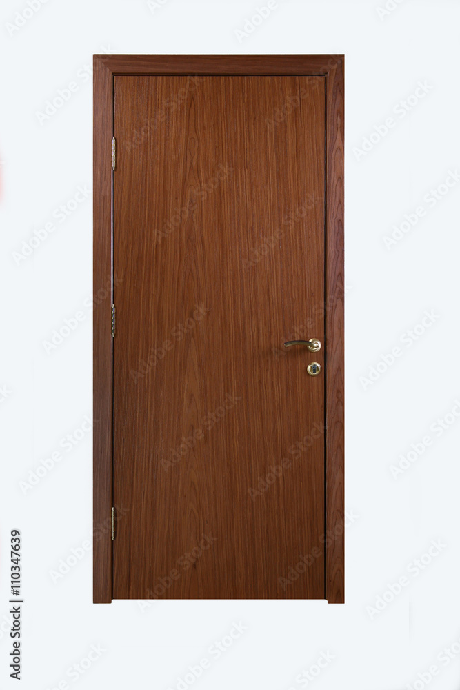 Fototapeta premium Closed door on white background