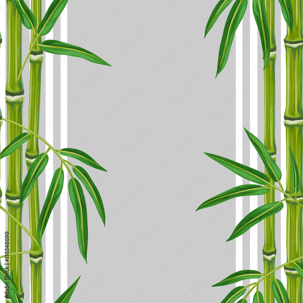Seamless pattern with bamboo plants and leaves. Background made without ...